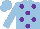 Silk - light blue, purple spots