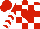 Silk - Red, red heart on white shield, white blocks, white chevrons on sleeves