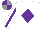 Silk - White, purple diamond, white sleeves, purple stripe, purple and grey quartered cap, white peak