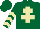 Silk - Dark green, beige cross of lorraine, chevrons on sleeves