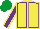 Silk - Yellow, purple seams, purple sleeves, yellow seams, emerald green cap