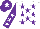 Silk - White, purple stars, purple sleeves, white stars, purple cap, white star