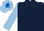 Silk - Dark blue, light blue sleeves, light blue cap, royal blue star