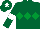 Silk - Dark green, emerald green triple diamond, white armlet, dark green cap, white star