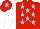 Silk - Red, light blue stars, white sleeves, red cap, light blue star