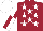 Silk - Maroon with white stars, maroon and white quartered sleeves, white cap