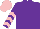 Silk - Purple, pink chevrons on sleeves, pink cap