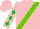 Silk - Pink, light green sash, green diamonds on sleeves, pink cap