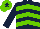 Silk - Dark blue & light green chevrons, light green cap, dark blue star