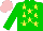 Silk - Green, yellow stars, green sleeves, pink cap