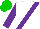 Silk - White, purple sash and sleeves, green cap