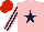 Silk - PINK, DARK BLUE star, DARK BLUE and PINK striped sleeves, RED cap