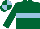 Silk - Dark green, light blue hoop, dark green and light blue quartered cap