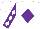 Silk - White, purple diamond, purple sleeves, white diamonds, white cap