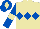 Silk - Beige, royal blue triple diamond, royal blue sleeves, beige armlets and diamond on royal blue cap