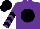 Silk - Purple, black ball, black chevrons on sleeves, black cap