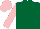 Silk - dark green, dark pink sleeves, dark pink cap