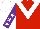 Silk - RED, WHITE chevron, PURPLE sleeves, WHITE stars, WHITE cap