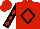 Silk - Red, black diamond frame, red diamonds on sleeves