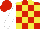 Silk - red and yellow checked, white sleeves