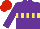 Silk - Purple, yellow hoop, purple stripes, red cap