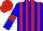 Silk - Blue, red stripes, blue sleeves, red armbands, red cap