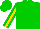 Silk - Green, gold stripe on sleeves, green cap Silk - Green, gold stripe on sleeves, green cap