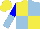 Silk - Yellow and light blue quartered, blue sleeves, yellow and light blue halved cap