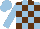 Silk - light blue and brown checked,light blue cap