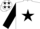 Silk - White, Black star, sleeves and stars on cap