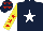 Silk - Dark blue, white star, yellow sleeves, red stars, dark blue cap, red stars