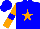 Silk - Blue, orange star, blue band on orange sleeves