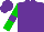 Silk - Purple, purple band on green sleeves, purple cap