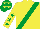 Silk - Yellow, emerald green sash, yellow sleeves, emerald green stars, emerald green cap, yellow stars