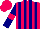Silk - Fuchsia, navy blue stripes, fuchsia band on navy blue sleeves