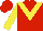 Silk - Red body, yellow chevron, yellow arms, red cap