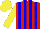 Silk - red and blue stripes, yellow sleeves and cap