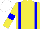 Silk - yellow, blue braces, armlets, white cap