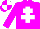 Silk - Magenta, white cross of lorraine, quartered cap