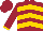 Silk - Maroon, gold chevrons , gold cuffs on maroon sleeves