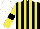 Silk - Black, yellow stripes, yellow sleeves, black armlets, white cap