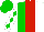 Silk - Green and white halved, red stripe, green diamonds on white sleeves, green cap