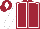 Silk - Maroon, white seams, white sleeves, white diamond on cap
