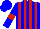 Silk - Blue, red stripes, blue sleeves, red armbands, blue cap