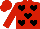 Silk - Red, black hearts, red cap