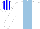 Silk - white, light blue stripe, white cap, blue stripes