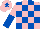 Silk - Pink and royal blue check, halved sleeves, pink cap, royal blue star