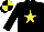 Silk - black, yellow star, black and yellow quartered cap
