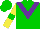 Silk - Green, purple chevron, yellow sleeves, green armbands, green cap