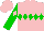 Silk - Pink, green diamond hoop, pink diamond on green sleeves, pink cap